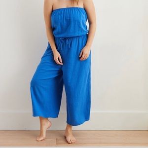 Blue Aerie Strapless Jumpsuit